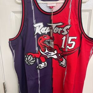 Toronto Raptors Vince Carter #15 Split Red and Purple Jersey